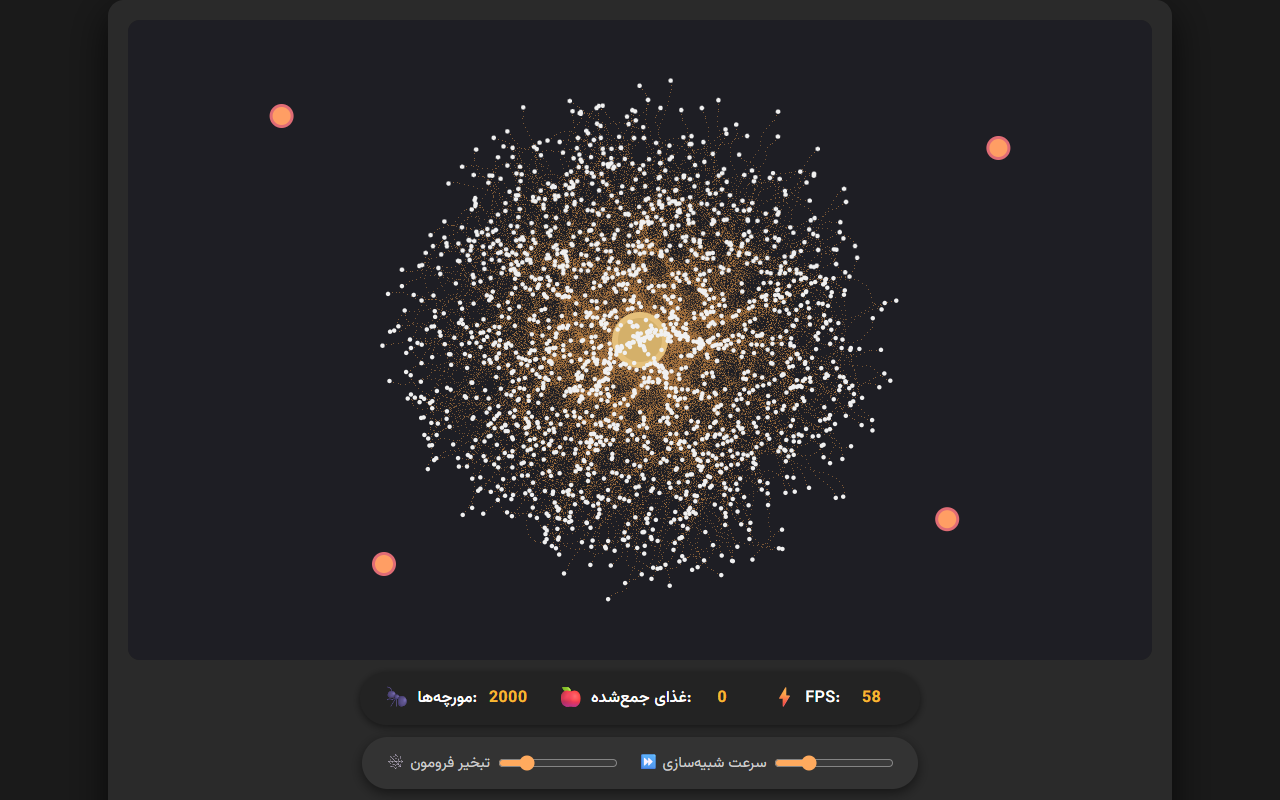 Screenshot 1 of Ant Colony, built by DeepSeek: DeepSeek V4 Pro 0813